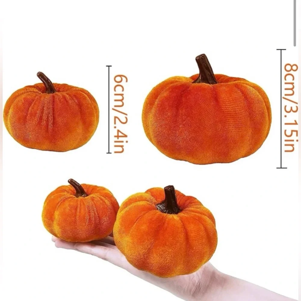 🎃 2X VELVET DECORATIVE PUMPKINS 🎃